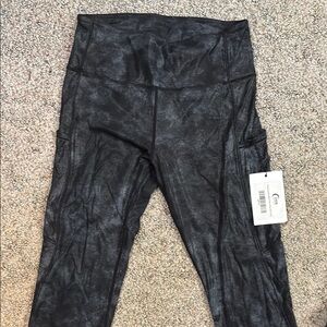 Chic Black Mesh Panel Leggings